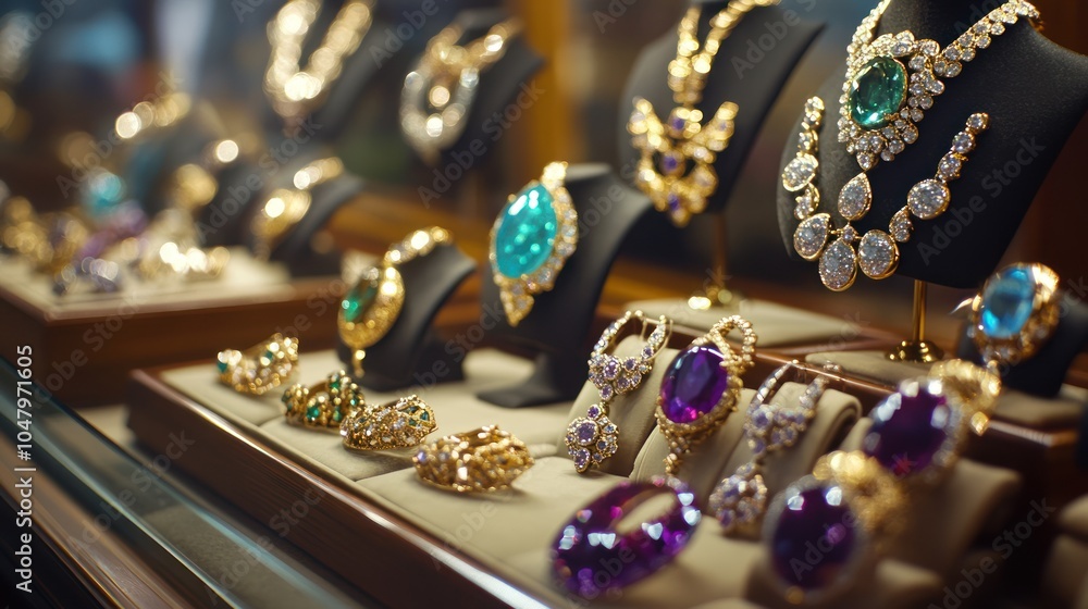 Jewelry Display with Precious Gems Jewelry Display with Precious Gems