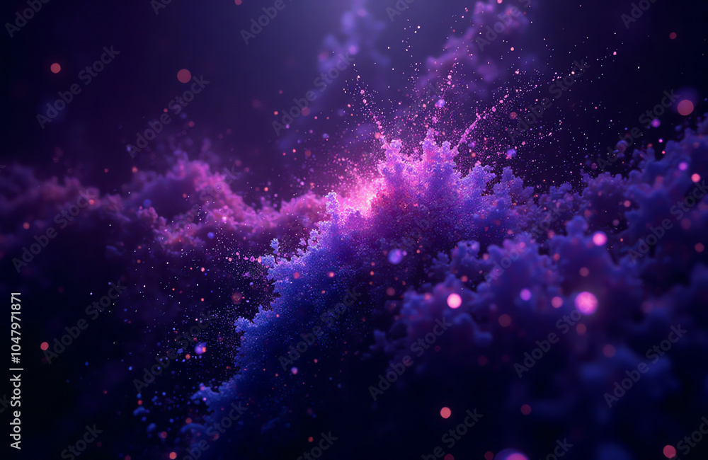 Abstract cosmic nebula in purple-blue space visualization Abstract cosmic nebula in purple-blue space visualization
