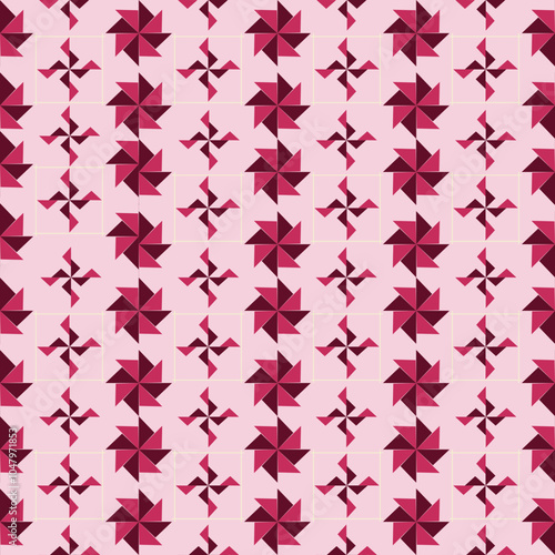large and small pink turbines