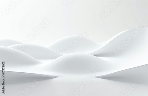 Wallpaper Mural White geometric landscape, minimalist art, abstract terrain with copy space Torontodigital.ca