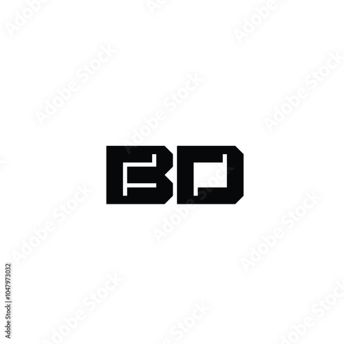 BD monogram logo design letter text name symbol monochrome logotype alphabet character simple logo