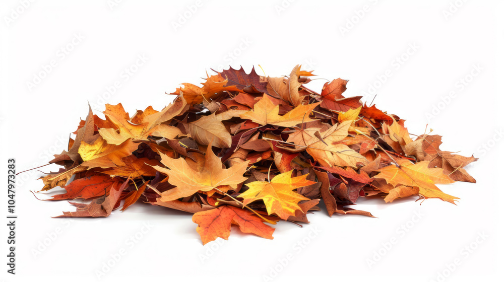 Pile of leaves isolated on a white background. Pile of leaves isolated on a white background.