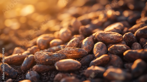 Wallpaper Mural Cacao Beans in the Golden Hour Torontodigital.ca