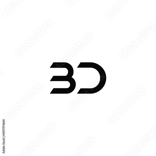 Free Download BD monogram logo design letter text name symbol monochrome logotype alphabet character simple logo - GFXLoad