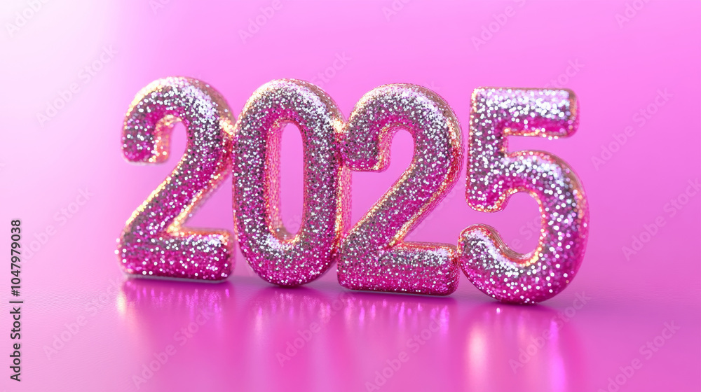 Happy new year 2025 number neon nail polish pink wallpaper, 3D modern shimmering glossy pink fashion background banner template Happy new year 2025 number neon nail polish pink wallpaper, 3D modern shimmering glossy pink fashion background banner template