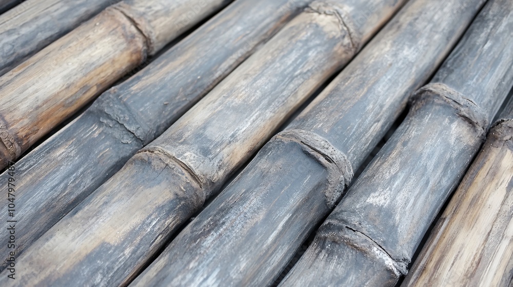 Closeup of Weathered Bamboo Texture