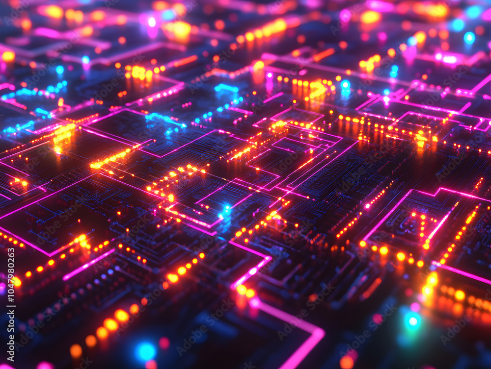 Vibrant Futuristic Machine Learning Concept Vibrant Futuristic Machine Learning Concept