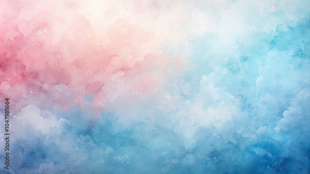Fototapeta premium Dreamy watercolor sky in pink and blue hues