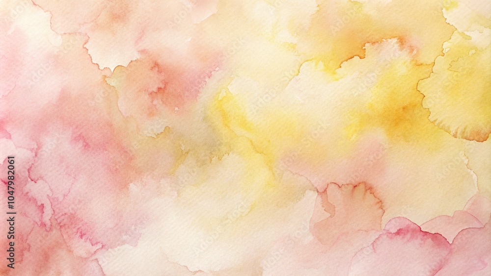 Fototapeta premium Pastel watercolor abstract background in pink and yellow