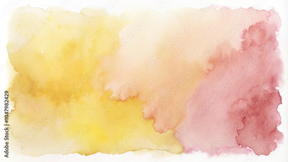 Fototapeta premium Watercolor abstract background in yellow and pink hues
