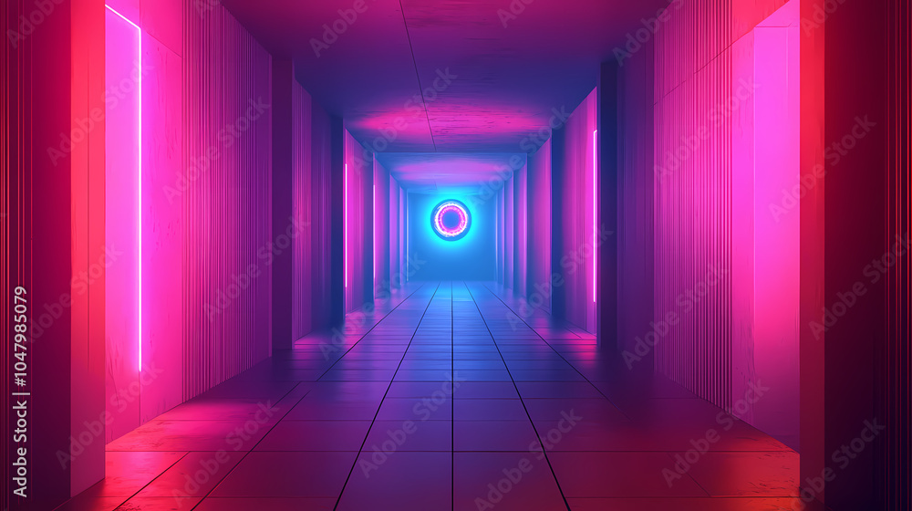 Futuristic cyberpunk alley with neon eye hologram, suitable for sci-fi themes and tech events. Neon City Alley. Illustration Futuristic cyberpunk alley with neon eye hologram, suitable for sci-fi themes and tech events. Neon City Alley. Illustration