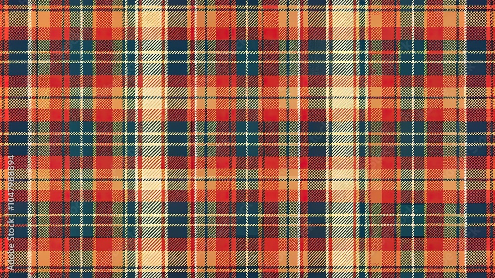 tartan plaid pattern with abstract shapes in forced perspective tartan plaid pattern with abstract shapes in forced perspective