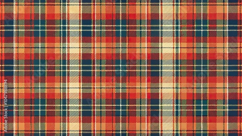 tartan plaid pattern with abstract shapes in forced perspective photo