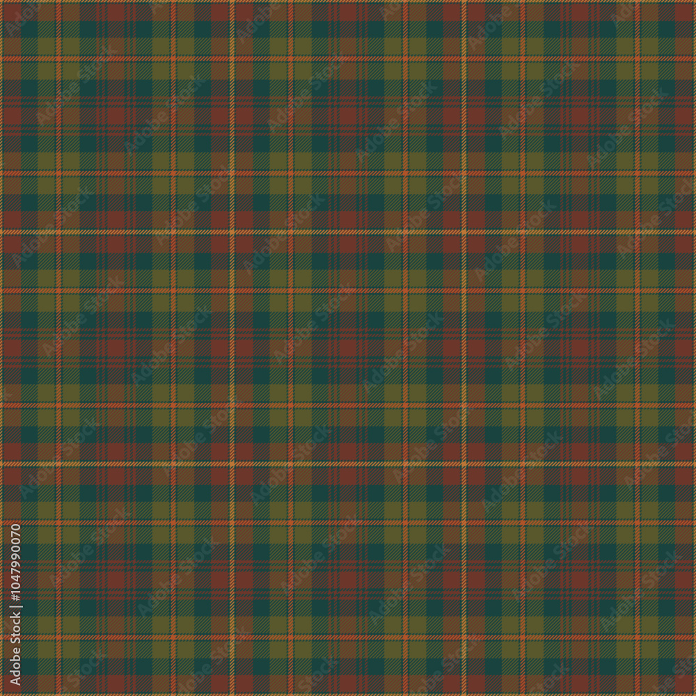 Fototapeta premium Harvest Time Autumn Plaid Check Seamless Pattern - Cute plaid check repeating pattern design