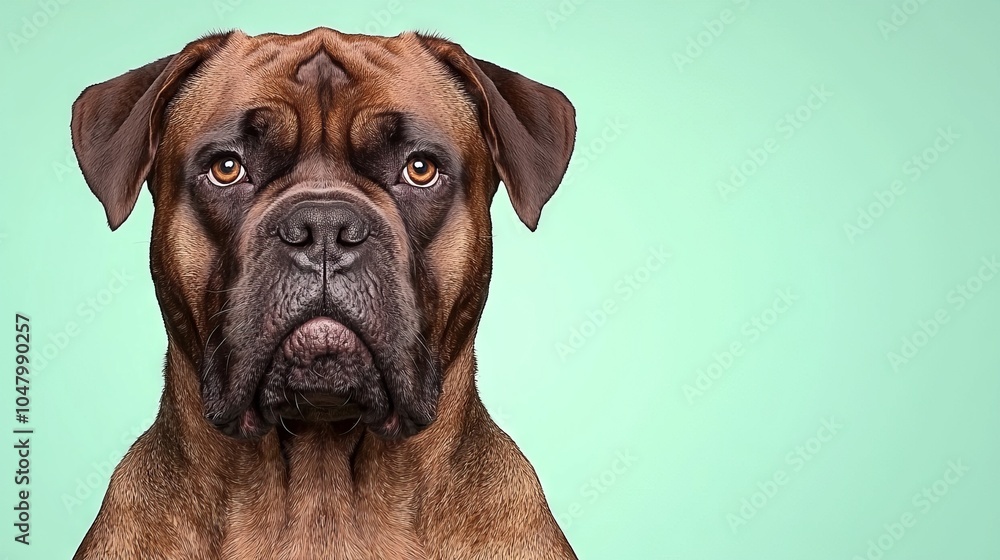 Obraz premium Closeup Portrait of a Brown Dog with Serious Expression