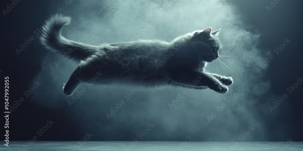 Obraz premium a cat jumping in the air