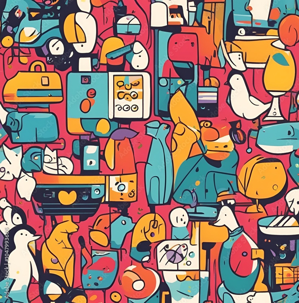 seamless pattern with kids and toys seamless pattern with kids and toys