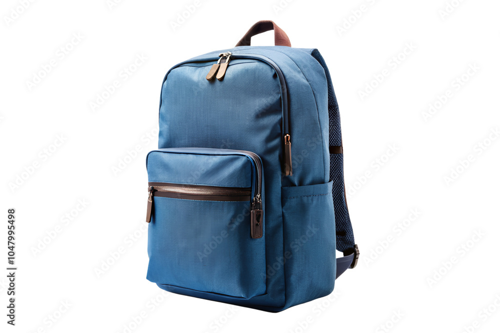 3d modern blue pocket backpacks isolated on transparent background 3d modern blue pocket backpacks isolated on transparent background