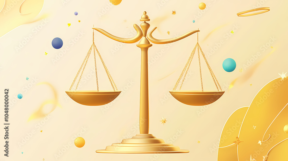 A graceful scale symbol representing the Libra zodiac, balanced and symmetrical, symbolizing harmony, fairness, and the pursuit of balance under the autumn sky. A graceful scale symbol representing the Libra zodiac, balanced and symmetrical, symbolizing harmony, fairness, and the pursuit of balance under the autumn sky.