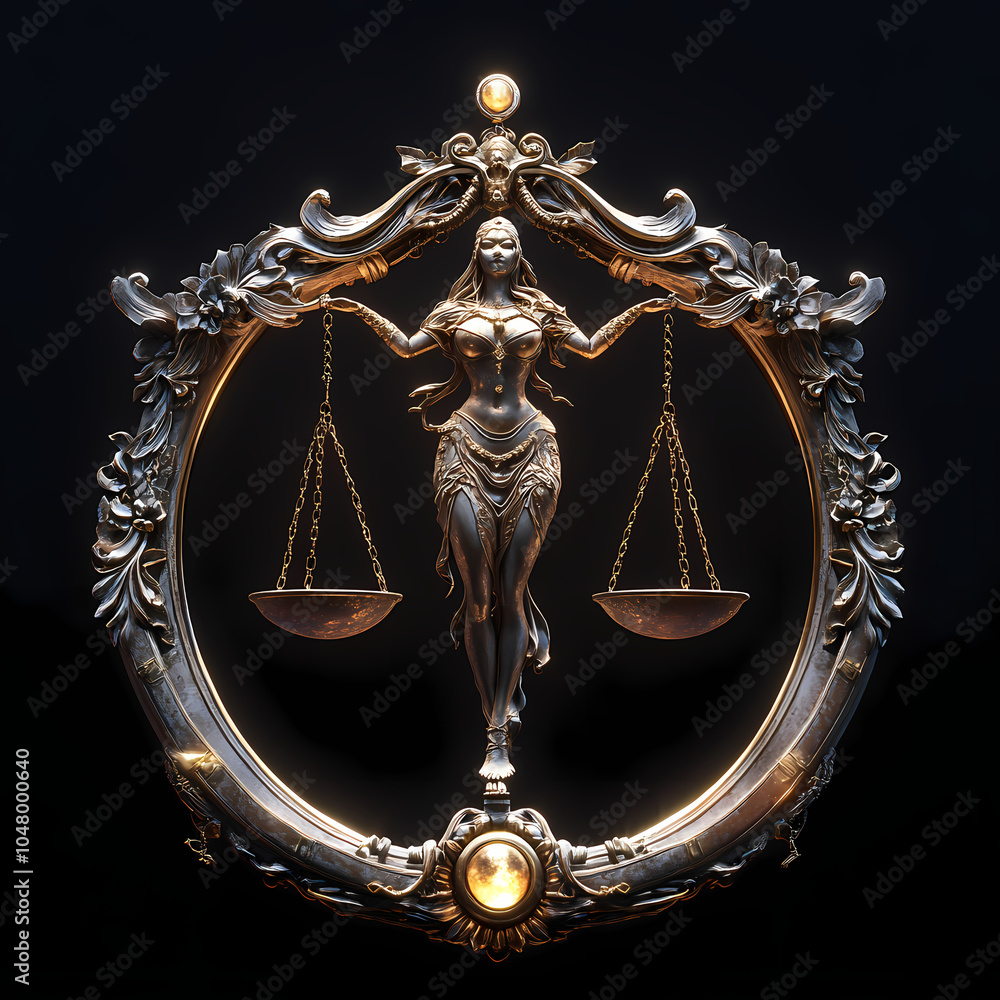 A graceful scale symbol representing the Libra zodiac, balanced and symmetrical, symbolizing harmony, fairness, and the pursuit of balance under the autumn sky. A graceful scale symbol representing the Libra zodiac, balanced and symmetrical, symbolizing harmony, fairness, and the pursuit of balance under the autumn sky.