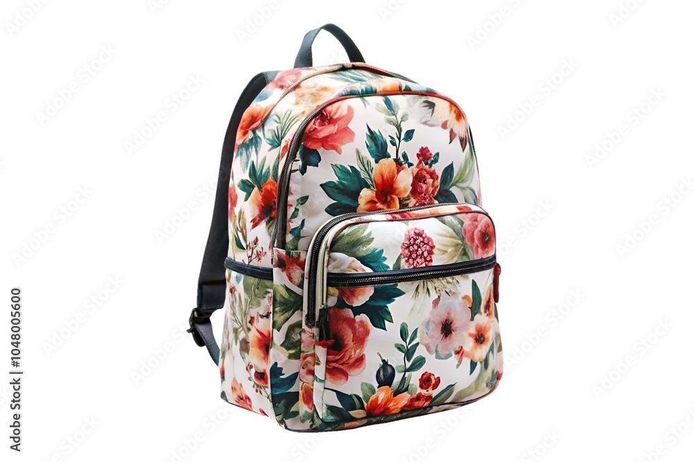 modern flower design pocket backpacks isolated on transparent background modern flower design pocket backpacks isolated on transparent background