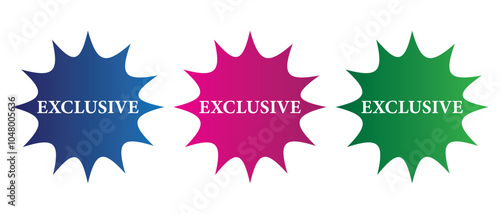 Exclusive Stamp Icon vector. exclusive stamp Sticker text Isolated on White Background. exclusive badge on vector illustration.