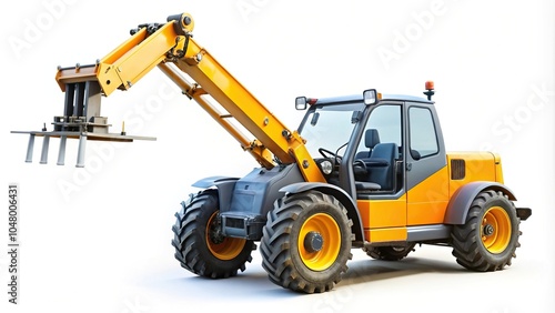 Telescopic handler machine isolated on white background