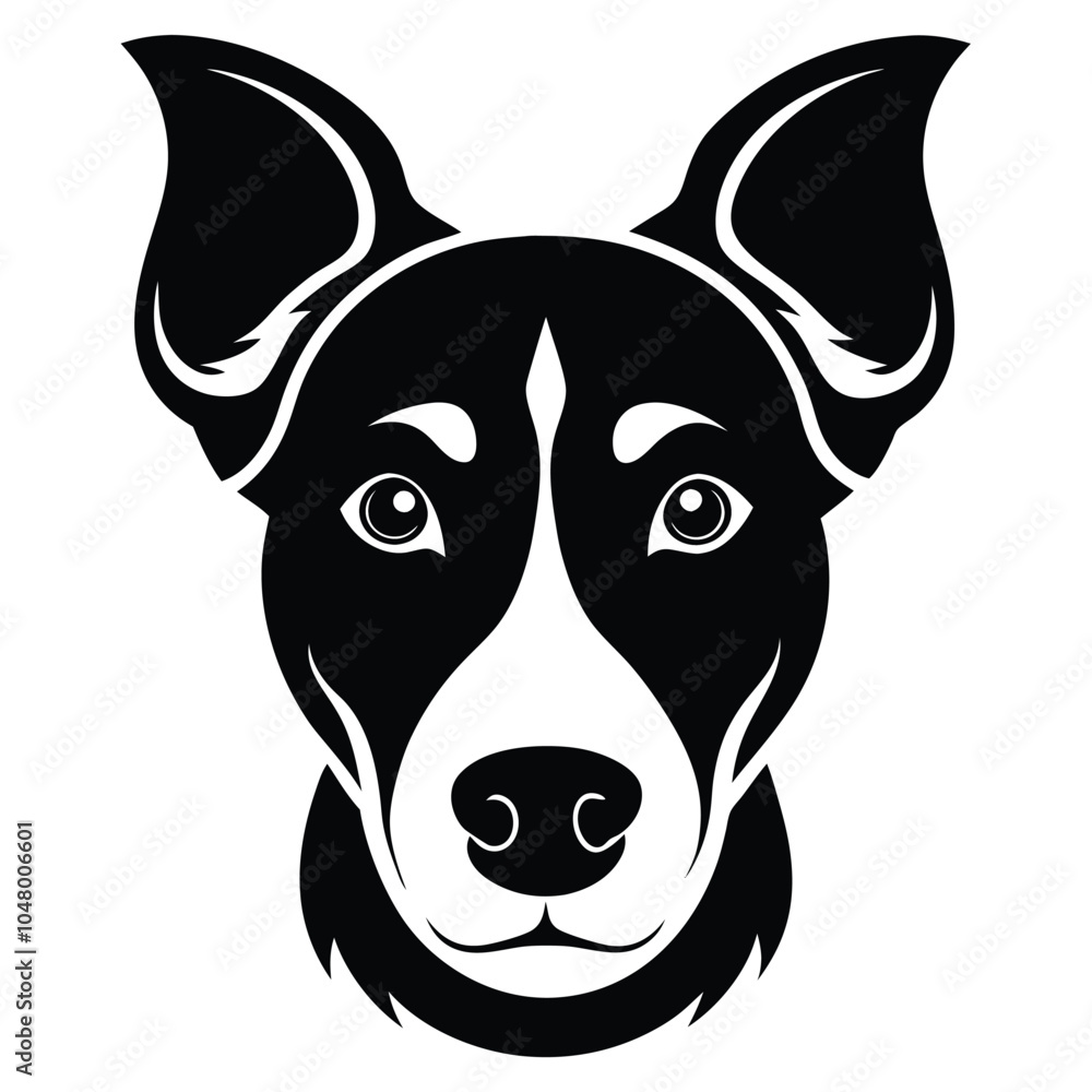 create a dog head silhouette vector with white background create a dog head silhouette vector with white background
