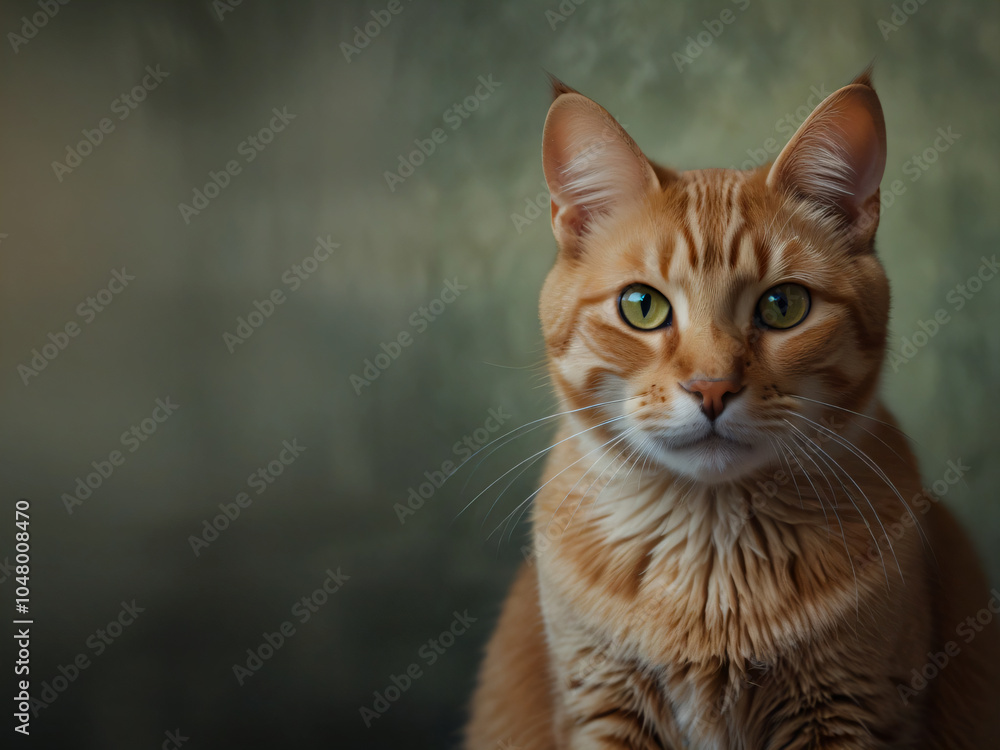 Obraz premium A cat sits against a plain background