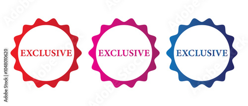 Exclusive Stamp Icon vector. exclusive stamp Sticker text Isolated on White Background. exclusive badge on vector illustration.