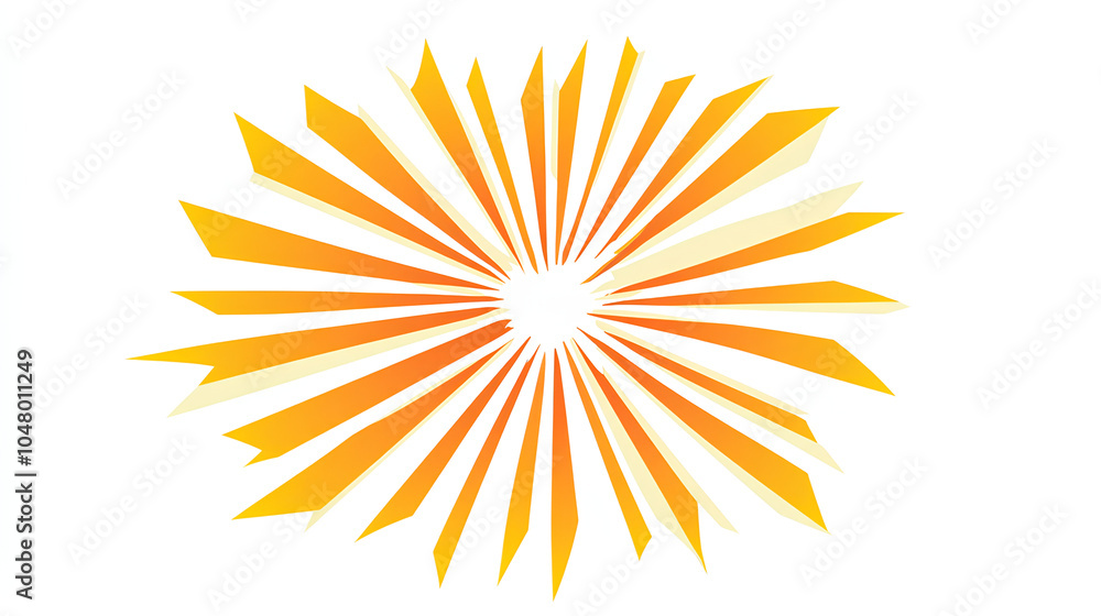 Radiant burst of light shining brightly, radiating vibrant orange and yellow beams across Radiant burst of light shining brightly, radiating vibrant orange and yellow beams across