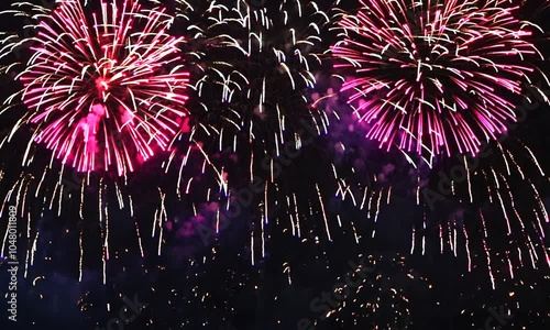 Wallpaper Mural Colorful fireworks bursting in the night sky, celebrating an event or holiday. Torontodigital.ca