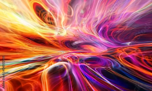 Wallpaper Mural A vibrant, abstract depiction of colorful waves blending in a cosmic atmosphere. Torontodigital.ca