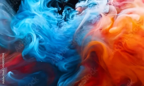 Wallpaper Mural Abstract swirling colors of blue, pink, and orange against a dark background. Torontodigital.ca