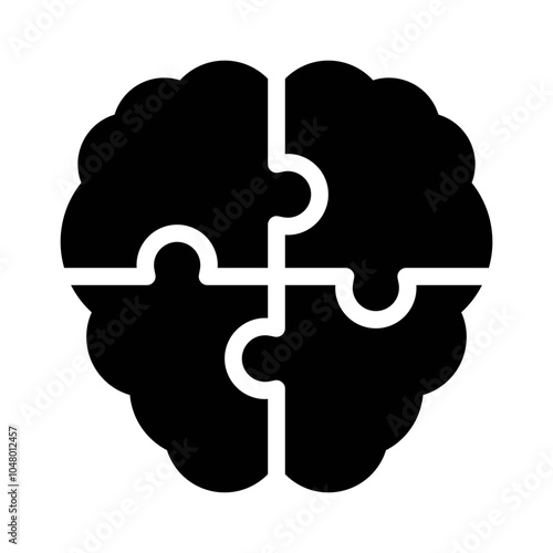Brain Puzzle glyph icon