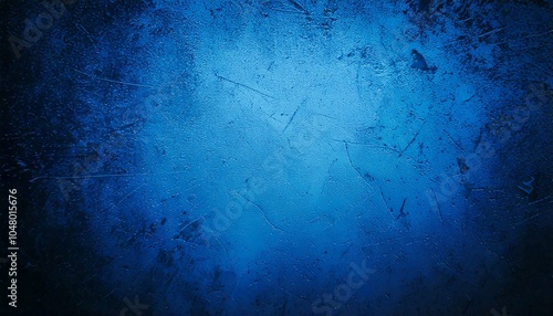 Grunge Blue Wall Texture with Scratches and Smoky Gradient Effect