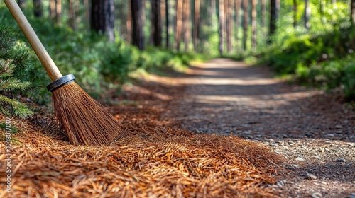 Wallpaper Mural Cleaning a Forest Path with a Broom Torontodigital.ca