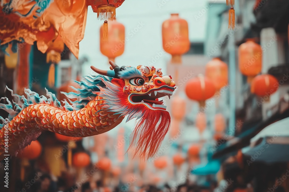 Naklejka premium Friends Celebrating Lunar Festival Together