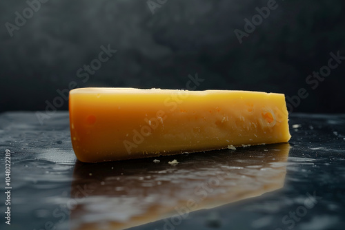 A wedge of Munster cheese. (Generative AI) photo