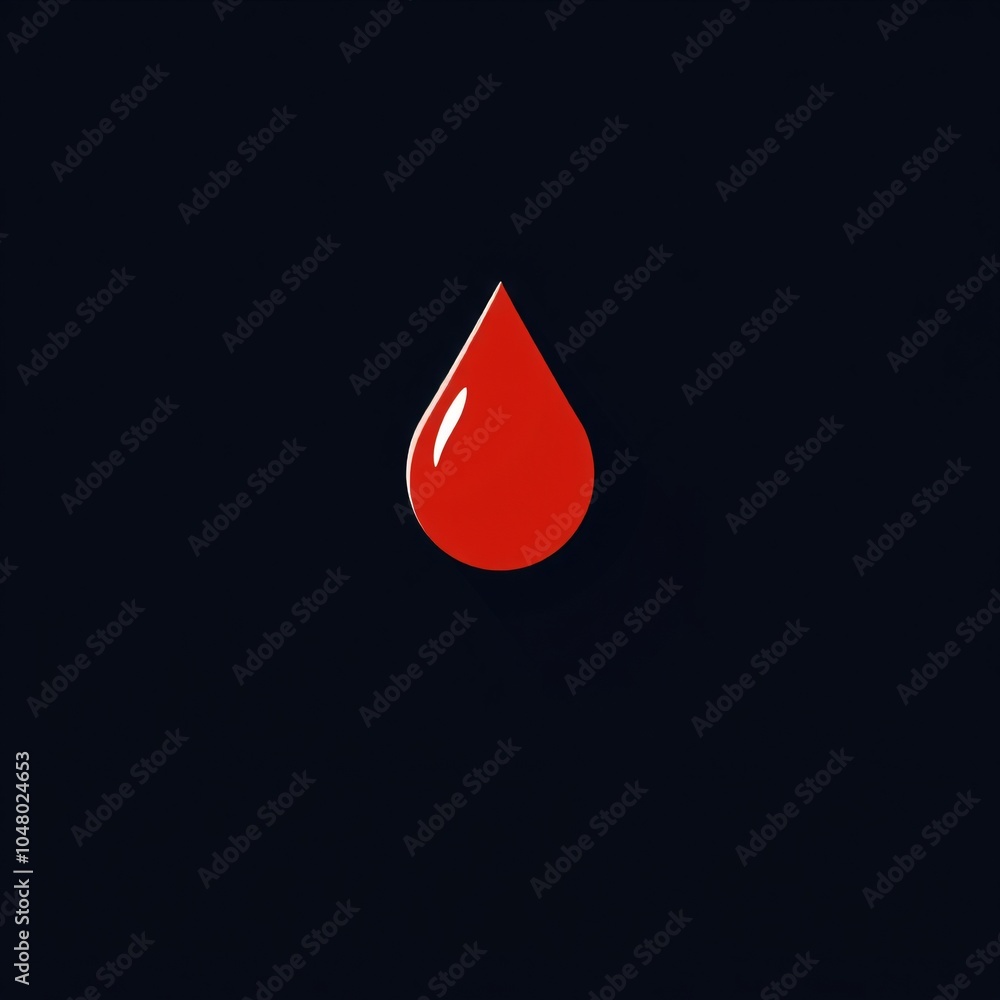 Red drop on a dark background creates a striking visual impression of liquid and color dynamics Red drop on a dark background creates a striking visual impression of liquid and color dynamics