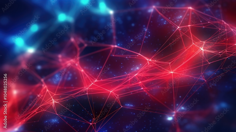 Fototapeta premium Abstract Red and Blue Network