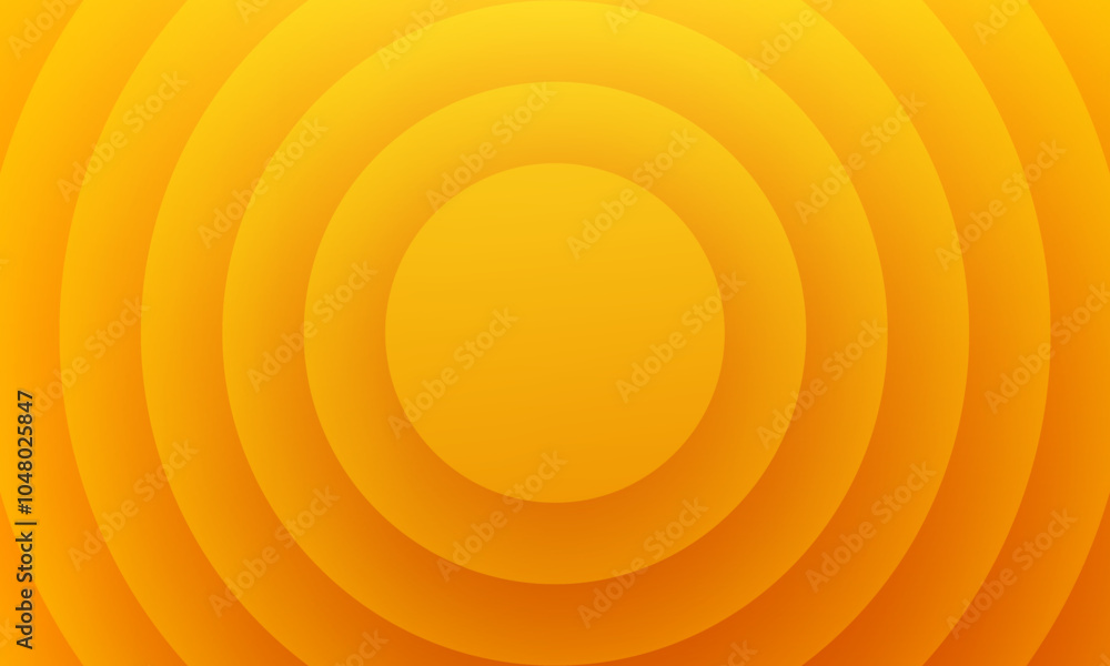 yellow 3d concentric circle pattern background