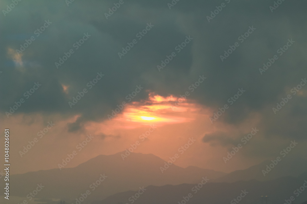 Obraz premium July 1 2015 the dark of sun, sunseta and clouds
