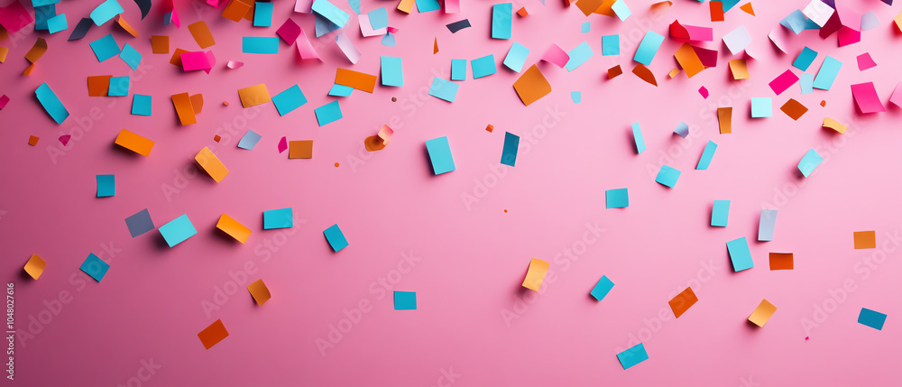 Colorful confetti scattered on a vibrant pink background, perfect for celebrations and festive occasions, adding a touch of joy and excitement. Colorful confetti scattered on a vibrant pink background, perfect for celebrations and festive occasions, adding a touch of joy and excitement.