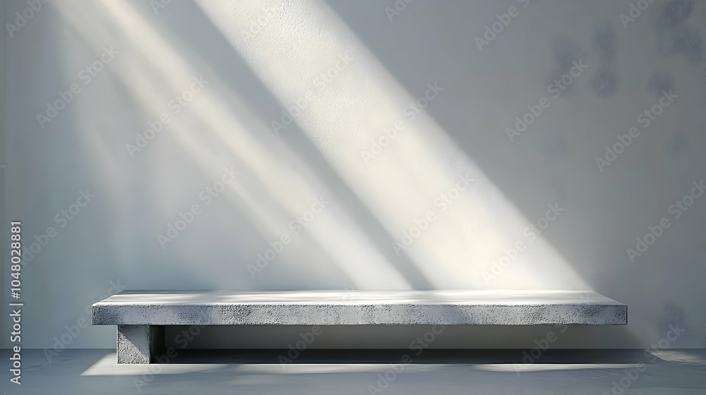 Minimalist Concrete Table in Empty Space Minimalist Concrete Table in Empty Space