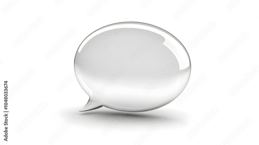 A realistic, floating 3D speech bubble casting a slight shadow A realistic, floating 3D speech bubble casting a slight shadow