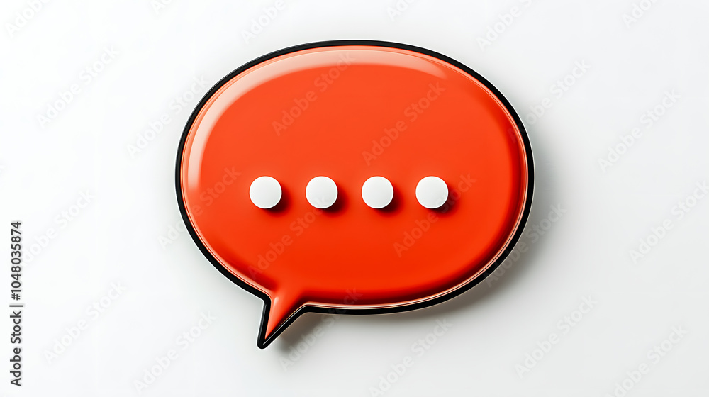 A speech bubble featuring the classic typing dots A speech bubble featuring the classic typing dots