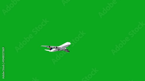 4K. Split plane animation on green screen.