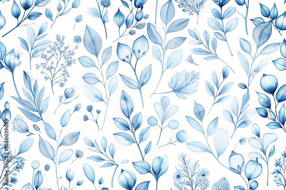 Fototapeta premium Delicate Watercolor Floral Seamless Pattern