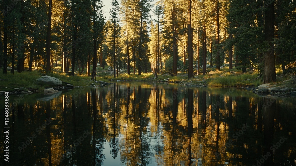 Tranquil Forest Lake Reflection Tranquil Forest Lake Reflection